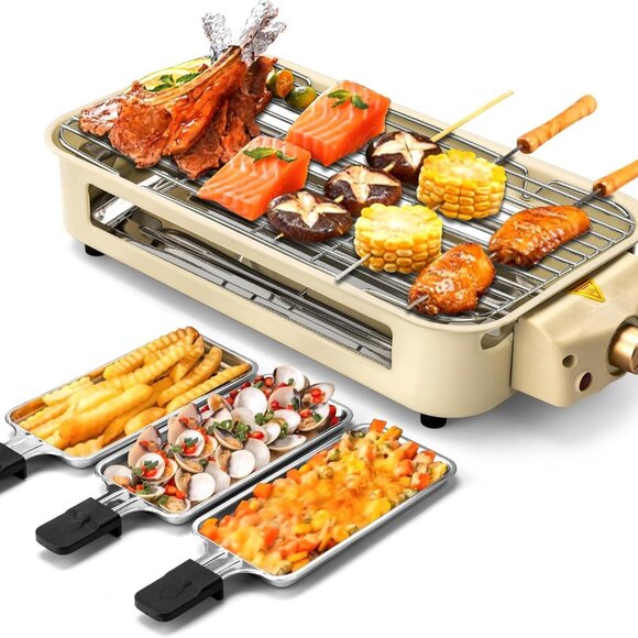 Electric Indoor Grill,2 in 1 Indoor Grill Non-stick 1500W - Picture 2 of 9